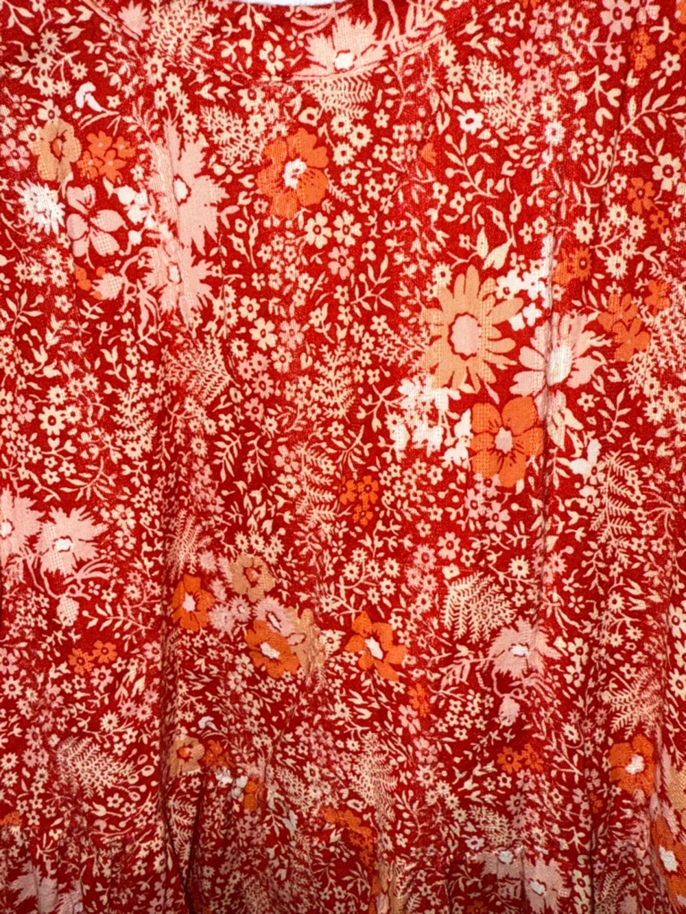 Red Floral Ruffle Sundress - Picture 2 of 5